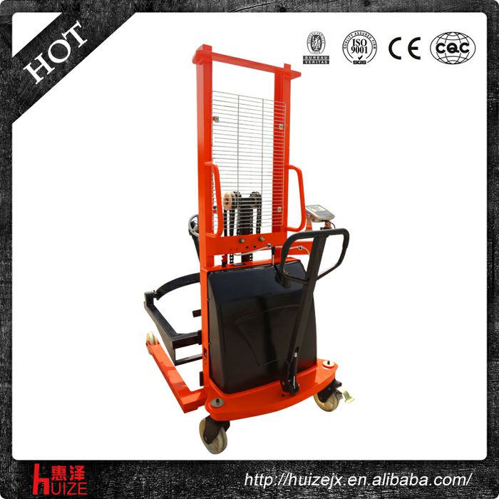 半電動(dòng)稱重油桶車（夾鐵桶，手搖翻轉(zhuǎn)倒料）